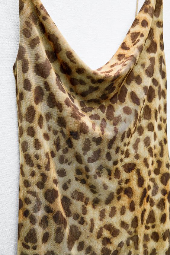 VESTIDO TUL ESTAMPADO LEOPARDO